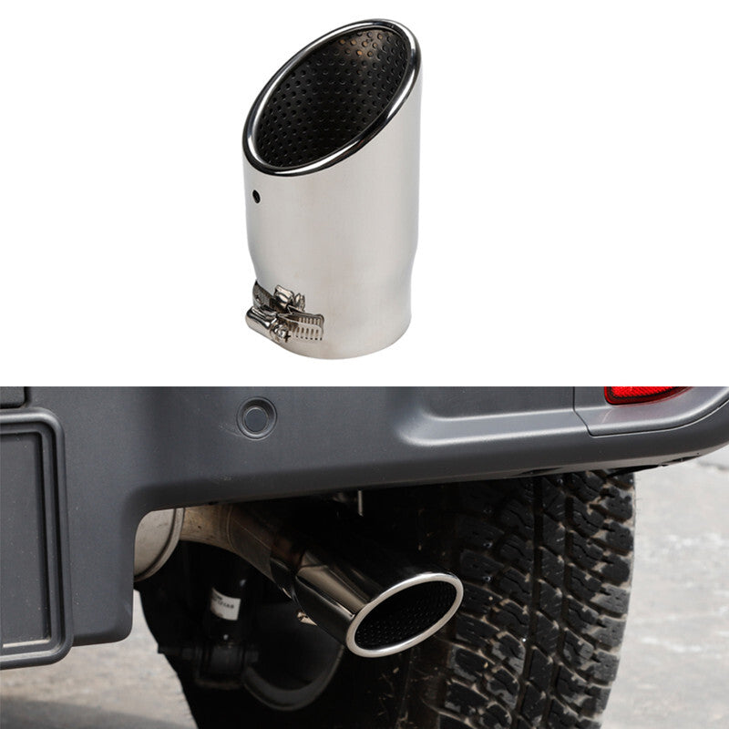 Car Chrome Stainless 87mm Muffler Tip Muffler Exhaust Pipe Roasted Tail Throat