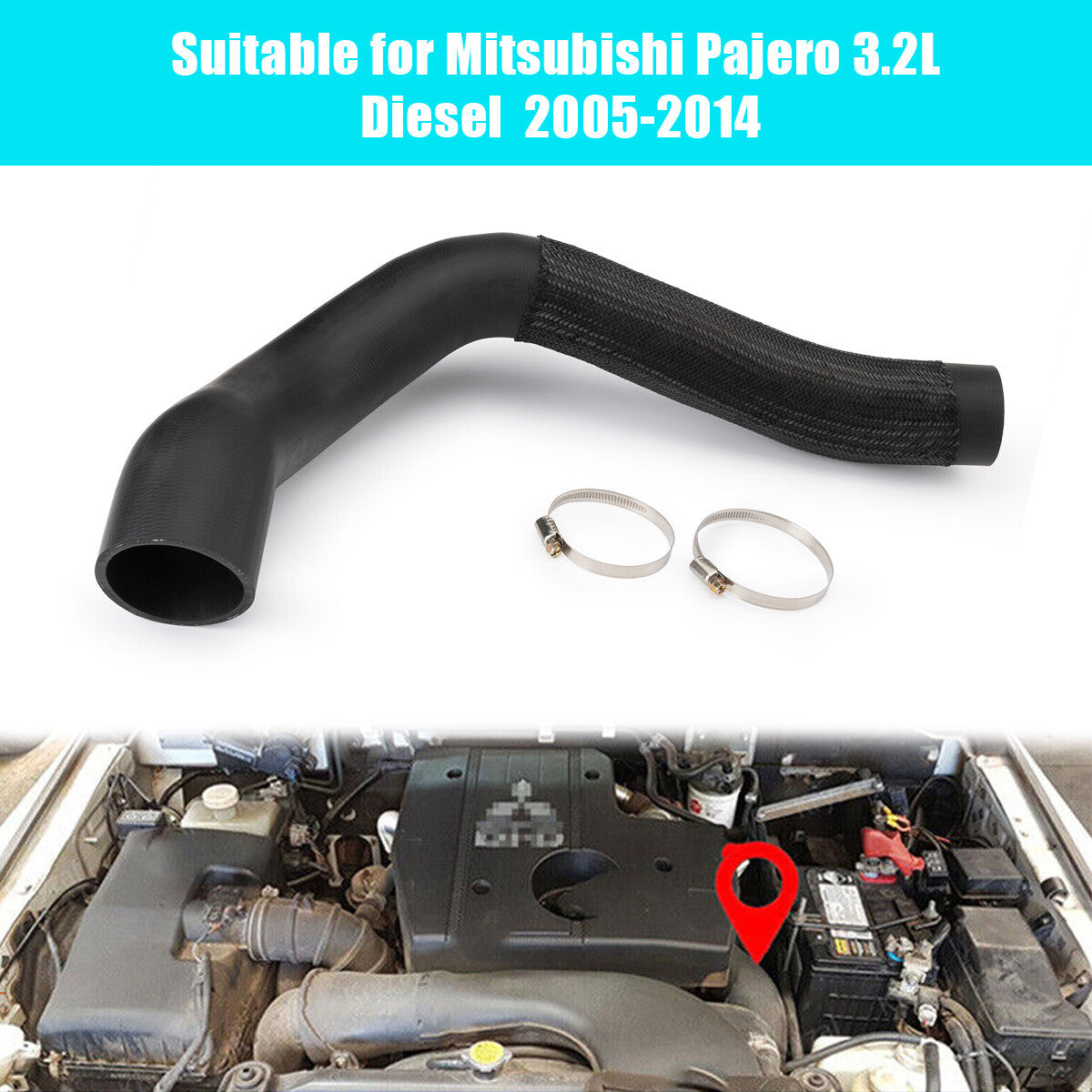 1-pack for Mitsubishi Pajero 2005-2014 3.2L diesel fuel hose 1505A200, new, black.
