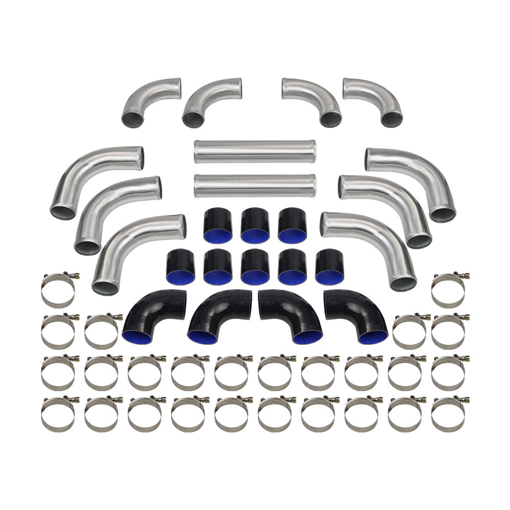 3 DIY Intercooler Tubing Piping Tube Black Silicone Coupler Clamp Kit 3inch