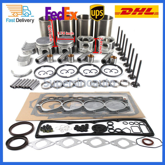 Engine Rebuild Kit w/ Valves for Nissan TD27 TD27T Engine/ TCM Forklifts D21 D22