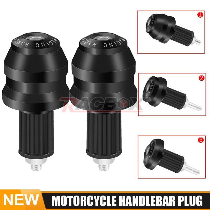 Universal Black Motorcycle 7/8 22mm CNC Handlebar Grips Bar End Slider Cap Plug