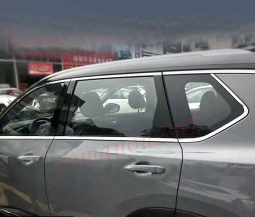 12Pcs for Nissan Rogue 2021-23 Steel Chrome Lower WindowPillar Post Cover Trim
