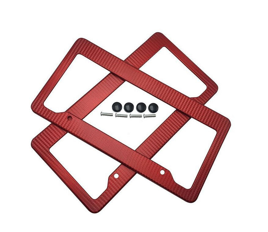 Car license plate frame cover cap trunk red carbon suitable for Toyota