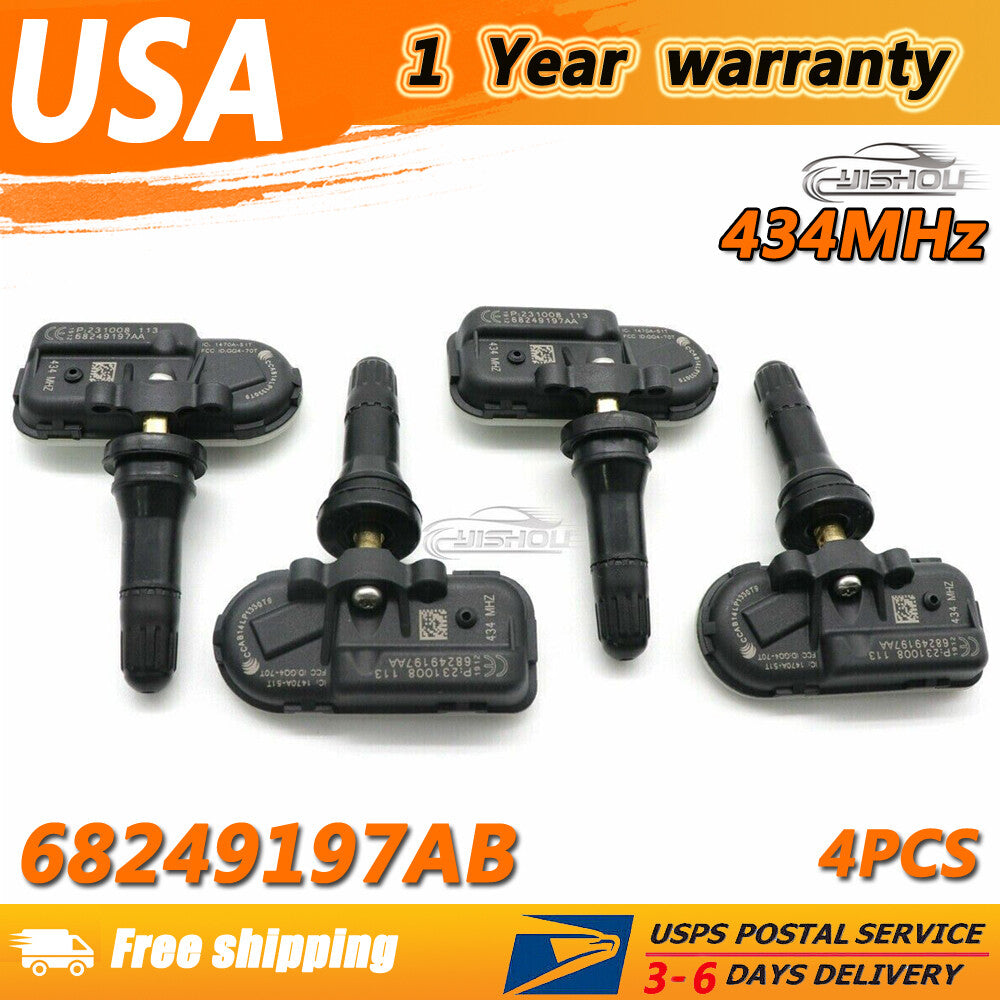 (4) 68249197AA TPMS For 2014-2018 for DODGE for RAM 1500 2500 3500 TIRE PRESSURE SENSOR