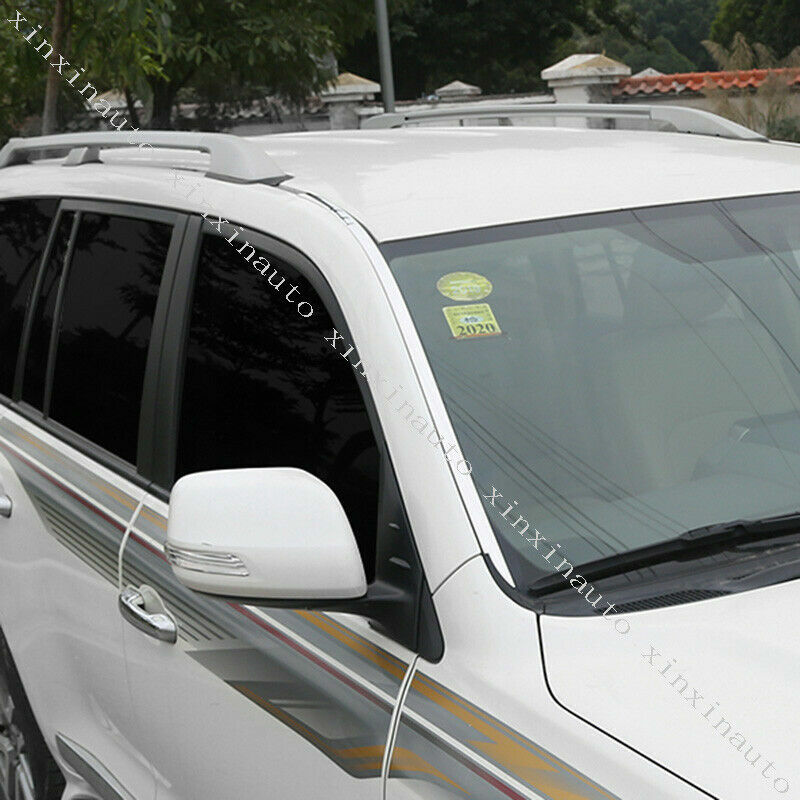 for Toyota for Land Cruiser 2008-21 Chrome Steel Front Windshield Window Strips Trim