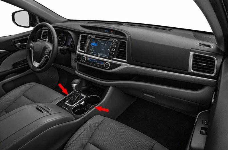 Silver Titanium Interior Gear Shift Panel Trim for Toyota Highlander 2014-2019