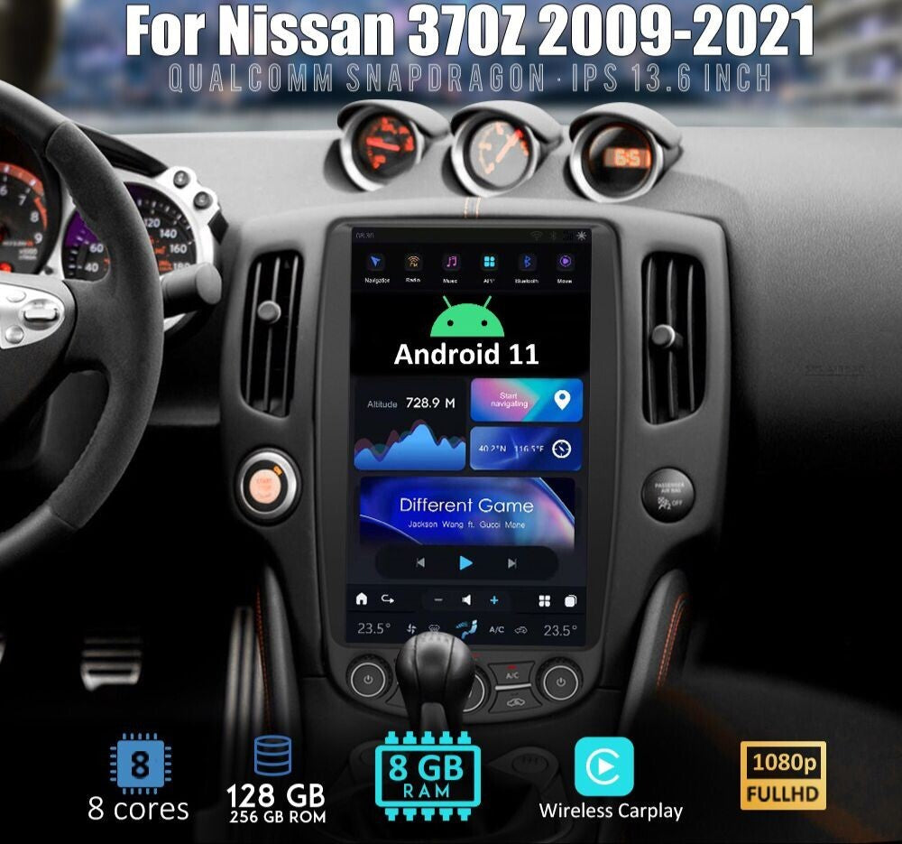 Android Car Radio for Tesla Screen for Nissan 370Z 2009-2021 GPS Stereo Upgrade 128G