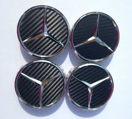 for Mercedes Black Carbon Fiber Wheel Center Hub Caps for AMG BCESM Class ML CLA GLA SLK