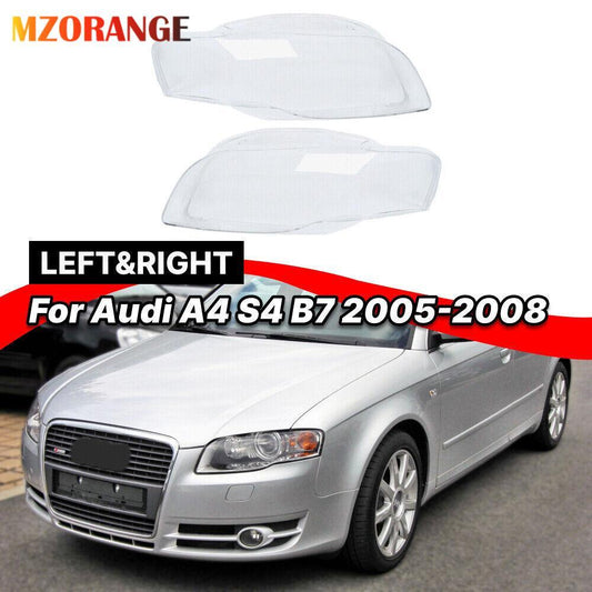 2¡ÁF¨¹r for Audi A4 B6 B7 2005-2008 Scheinwerferglas Linse Abdeckung Links+Rechts