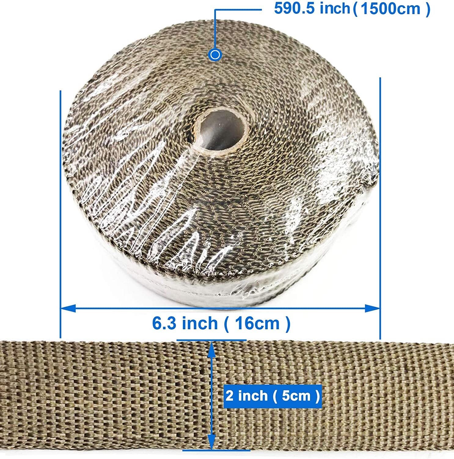 2-inch x 50-foot titanium fiber exhaust heat shield packaging tape heat insulation joint packaging