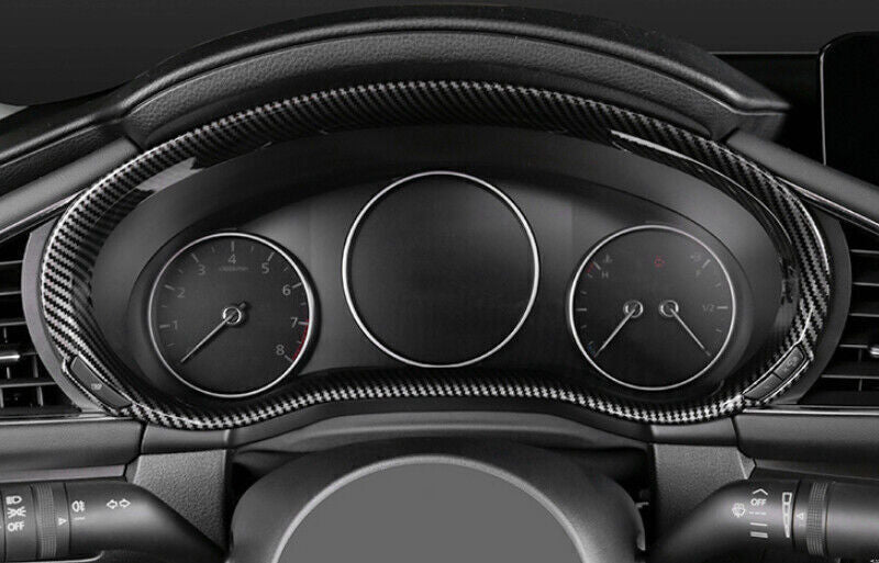for Mazda 3 Axela 2020-21 Carbon Fiber Style Speedometer Panel Frame Cover Trim