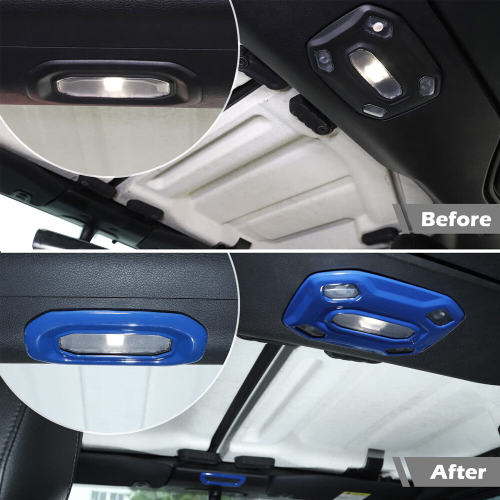 Blue Car Roof Reading Lamp Light Decor Cover Trim for Jeep for Wrangler JL 2018-2023