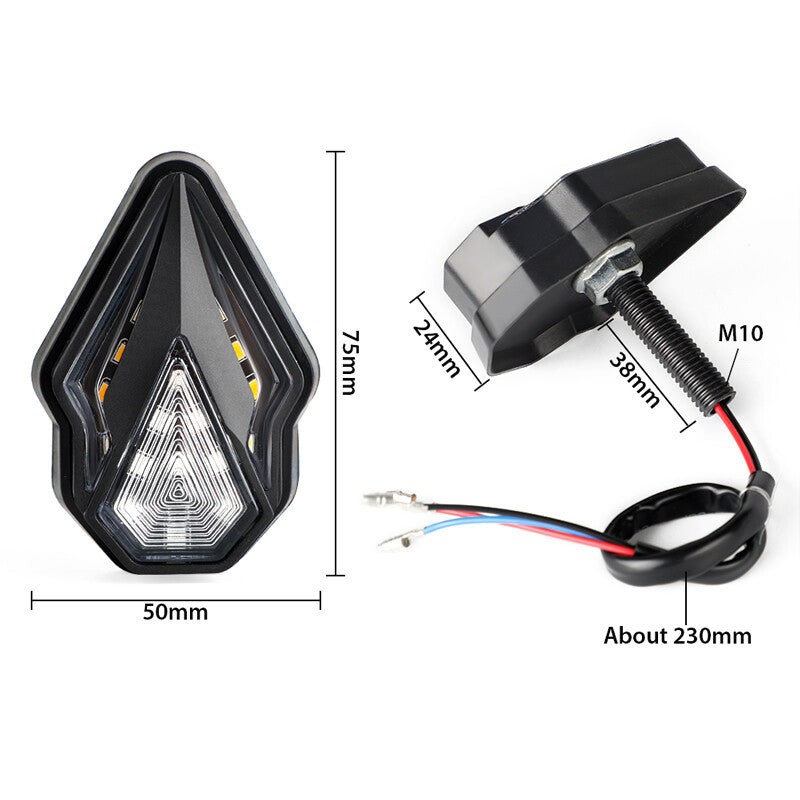 2x Motorcycle Flush Mount LED Turn Signals Indicator Blinker Lights Flowing DRL