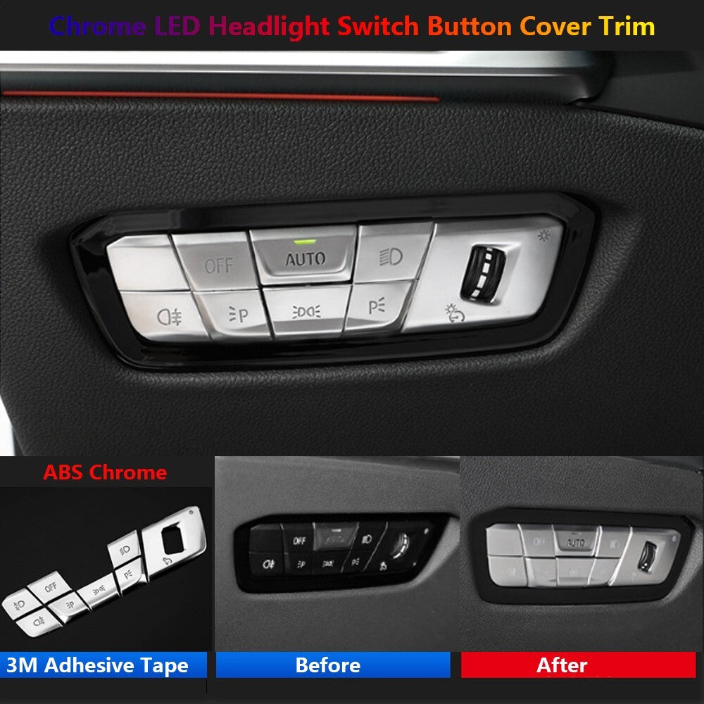 8 x for BMW 3 Series G20 G80 G28 Car Interior Headlight Switch Button Cover Trim