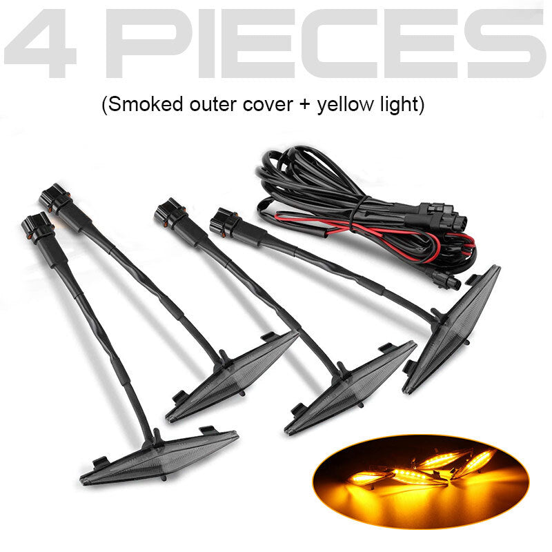 4pcs Smoked Amber LED Front Grille Running Lights Kit for Toyota 4Runner 14-23
