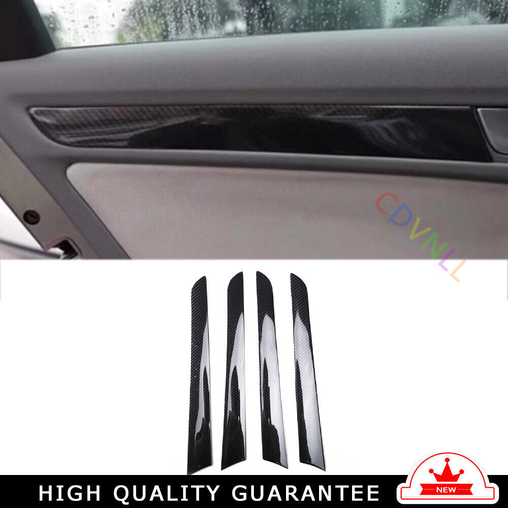 Car Inner Door Panel Cover Trim Inner 4X Fit for Audi A5 2008-2016 Carbon Fiber