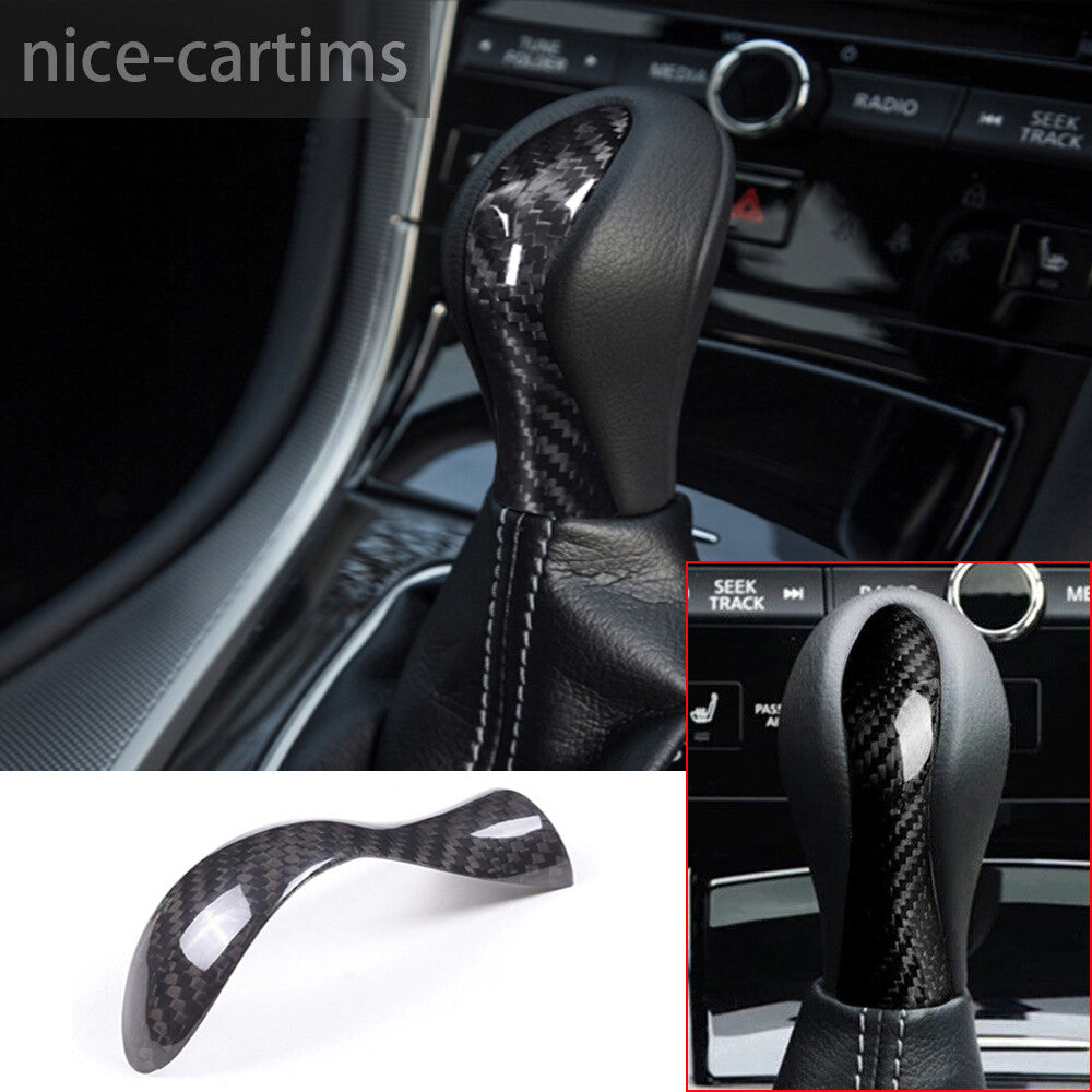 for Infiniti Q50 Q50L Q60 2014-2017 Real Carbon Fiber Gear Shift Knob Panel Trim