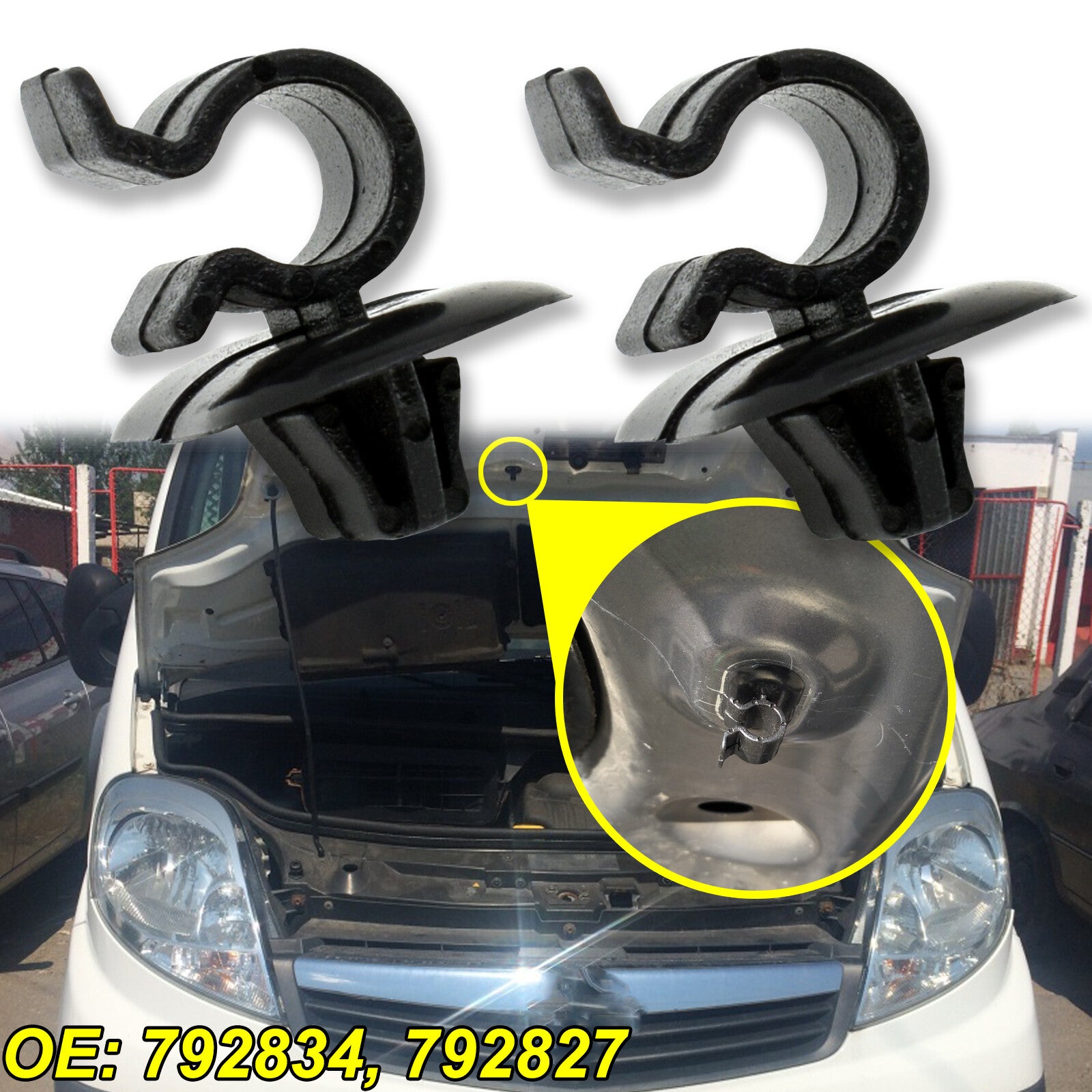 2pcs bonnet support bonnet rod holder clip for Opel Vivaro X83 2001-14