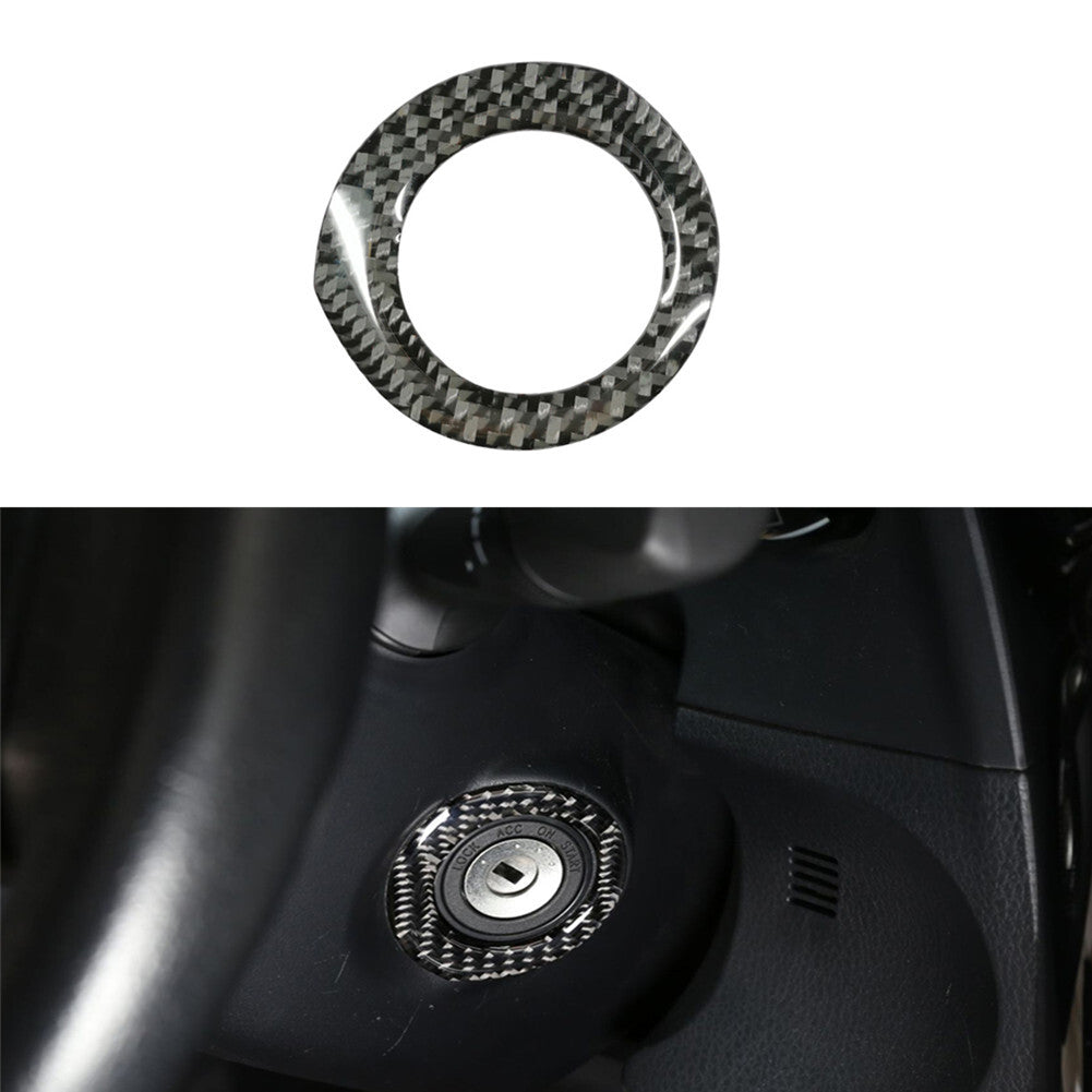 Carbon Fiber Interior Ignition Circle Cover Trim for Toyota for Corolla 2014-2018