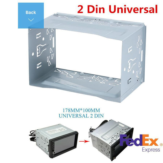 1x Silver 2 Din Metal Car Dash Stereo Player Bezel Panel DVD Radio Frame Bracket