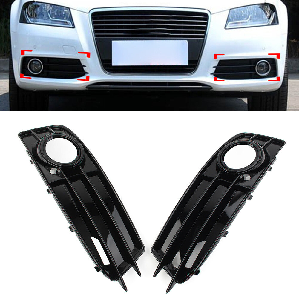 2x Front Bumper Fog Light Grille Cover for Audi A3 8P S-Line 2009-2012 Black cl