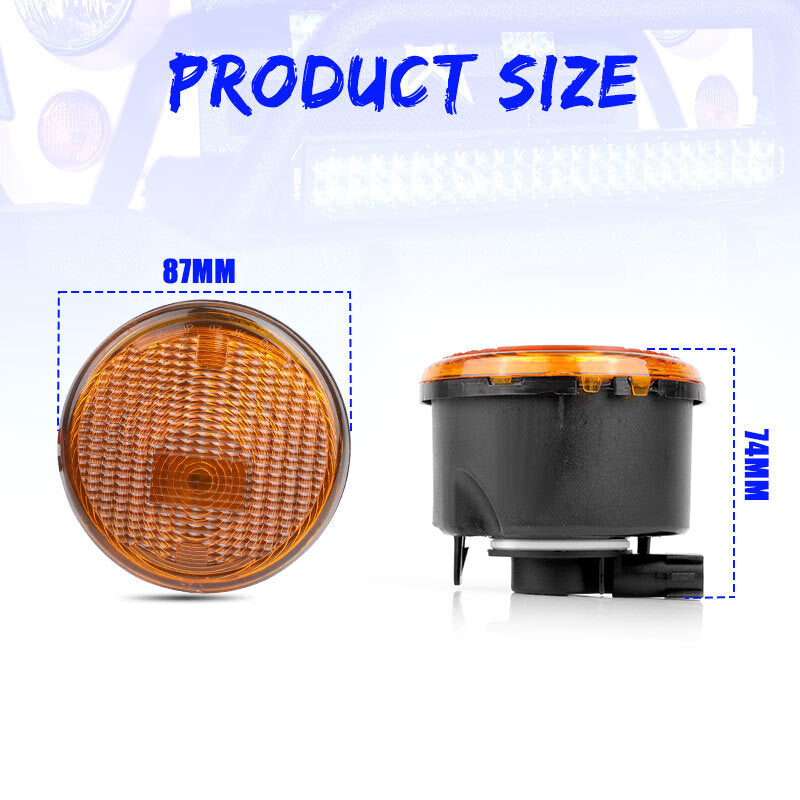 LED Front Grille Amber Turn Signal Light indicator For 2014-2017 for Jeep for Wrangler