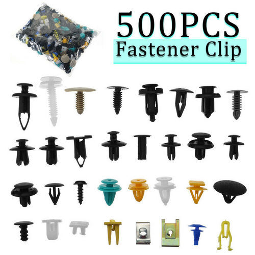 500Pcs Mixed Auto Car Fastener Clip Bumper Fender Trim Plastic Rivet Auto Clips