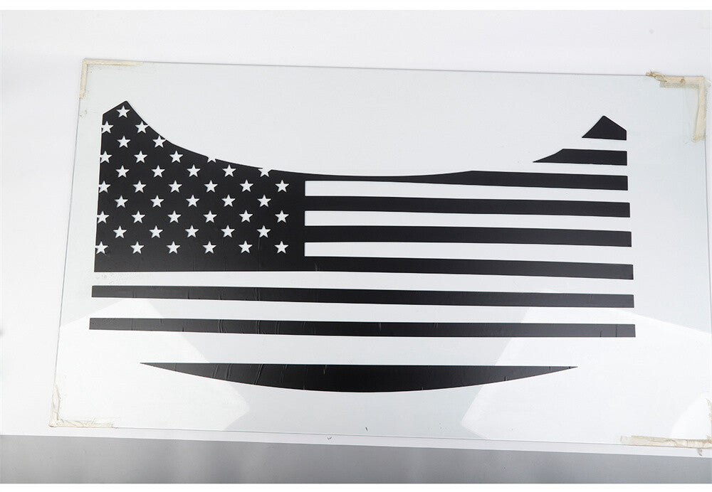 PVC Black US Flag Rear Trunk Tailgate Decal Sticker Cover for Ford for Mustang 2015+