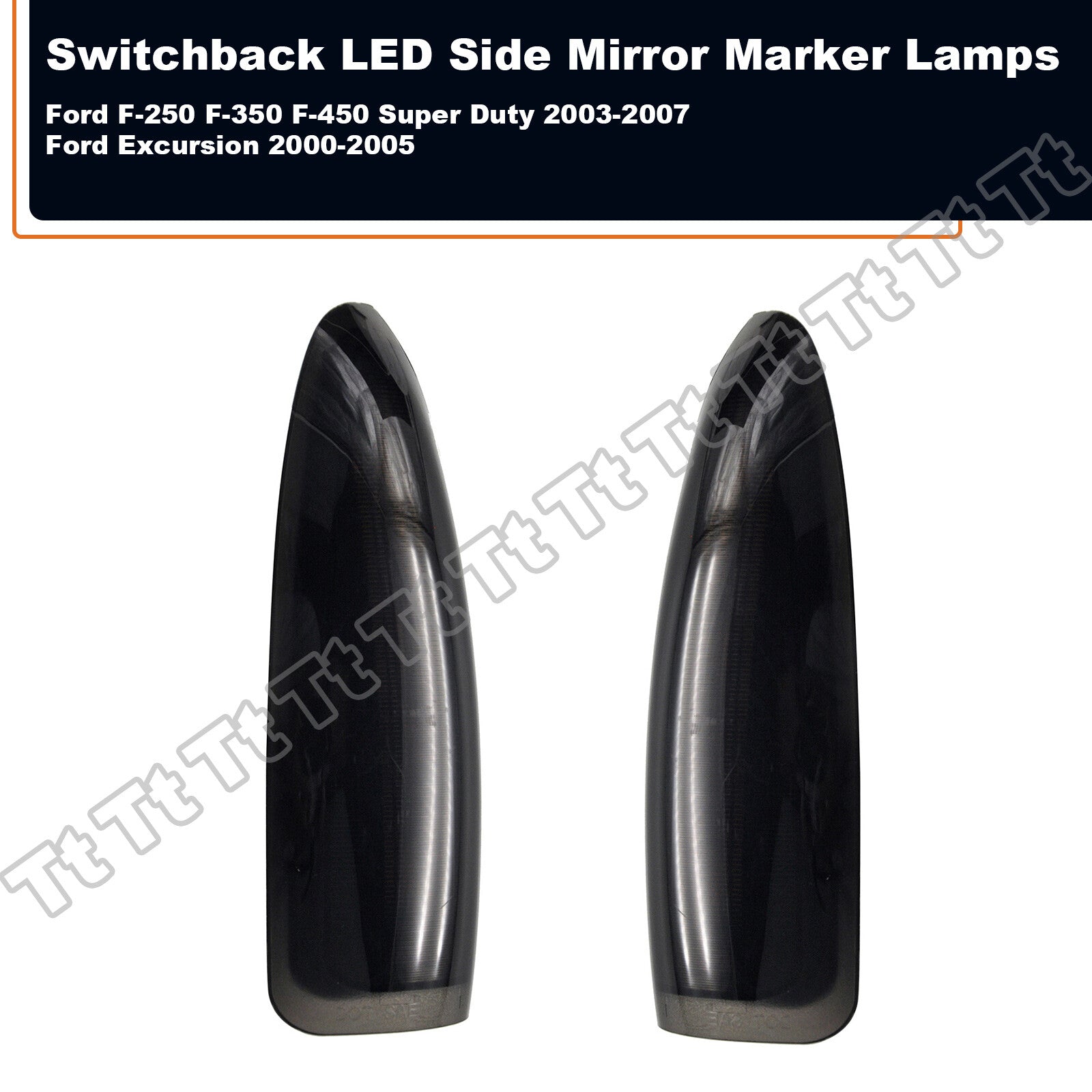 Amber/white LED side mirror light smoked lens suitable for 2003-2007 for Ford F250, F350, and F450.