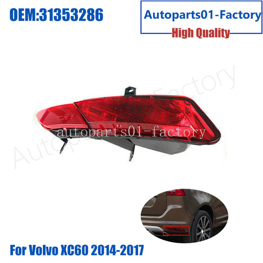 31353286 Rear Right Bumper Reflector Right Fog Light Lamp for Volvo XC60 13-2018