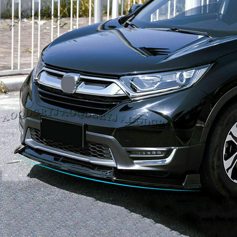 for Honda CR-V CRV 2017-22 Black ABS Front Bumper Lip Splitter Spoiler Guard Kit