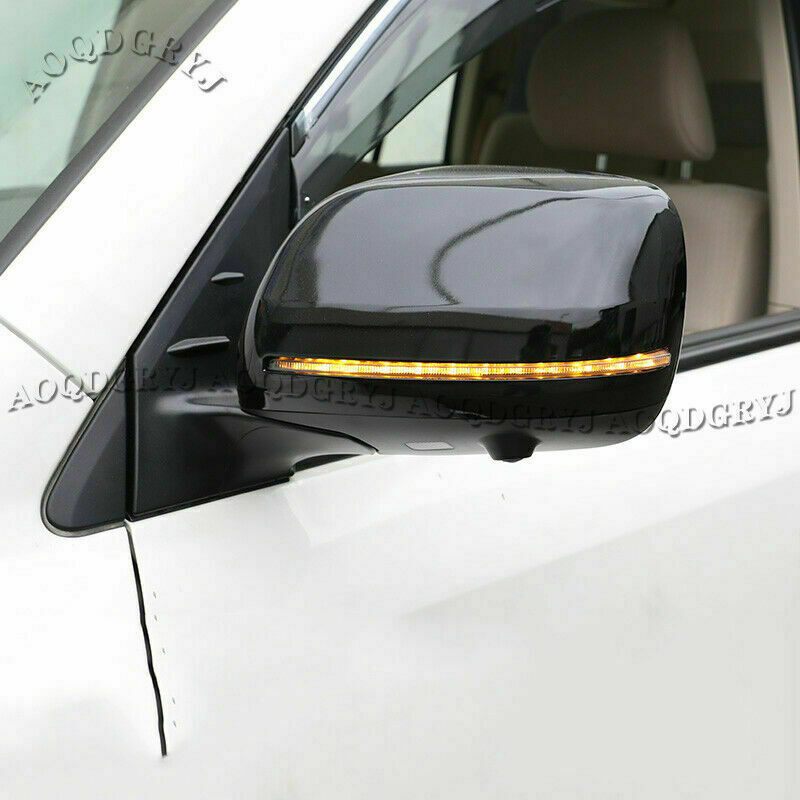 for Land Cruiser LC/FJ200 2008-2021 LED W/ Streamer Black Rearview Mirror Cover