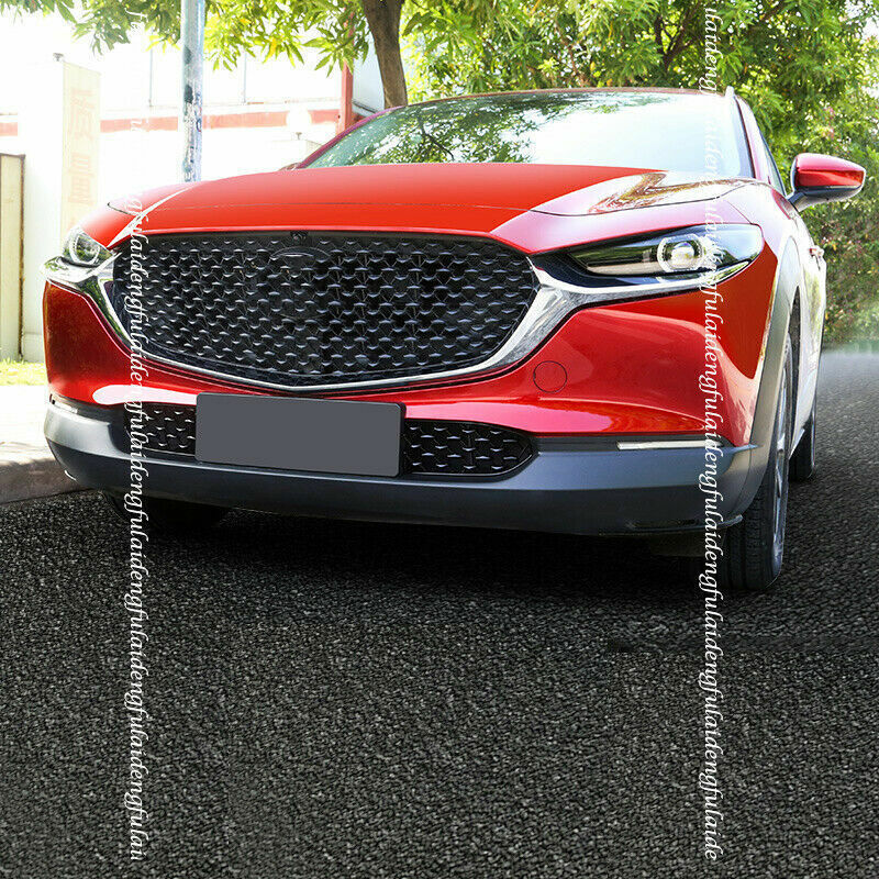for Mazda CX-30 2020-2024 Glossy Black Front Bumper Lower Grille Cover Trim 2Pcs