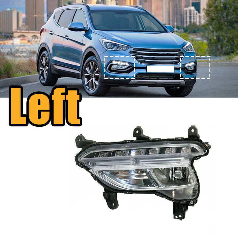 Left front fog light and daytime running light for Hyundai Santa Fe Sport 2016 - 2018
