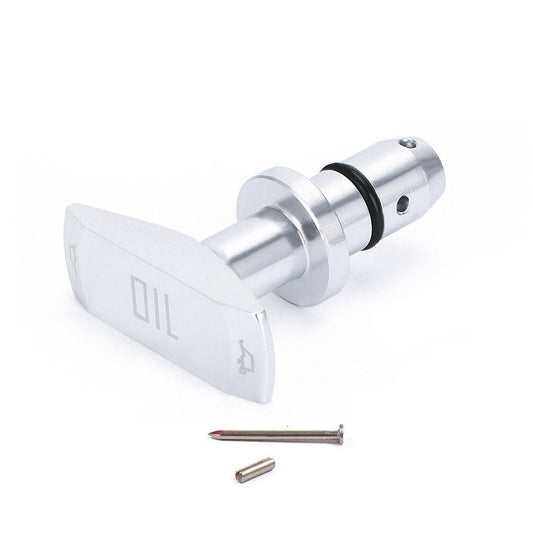 Silver Billet Aluminum Oil Dipstick Handle fits MOST for Chevy , for Ford , for Dodge , for Jeep V8