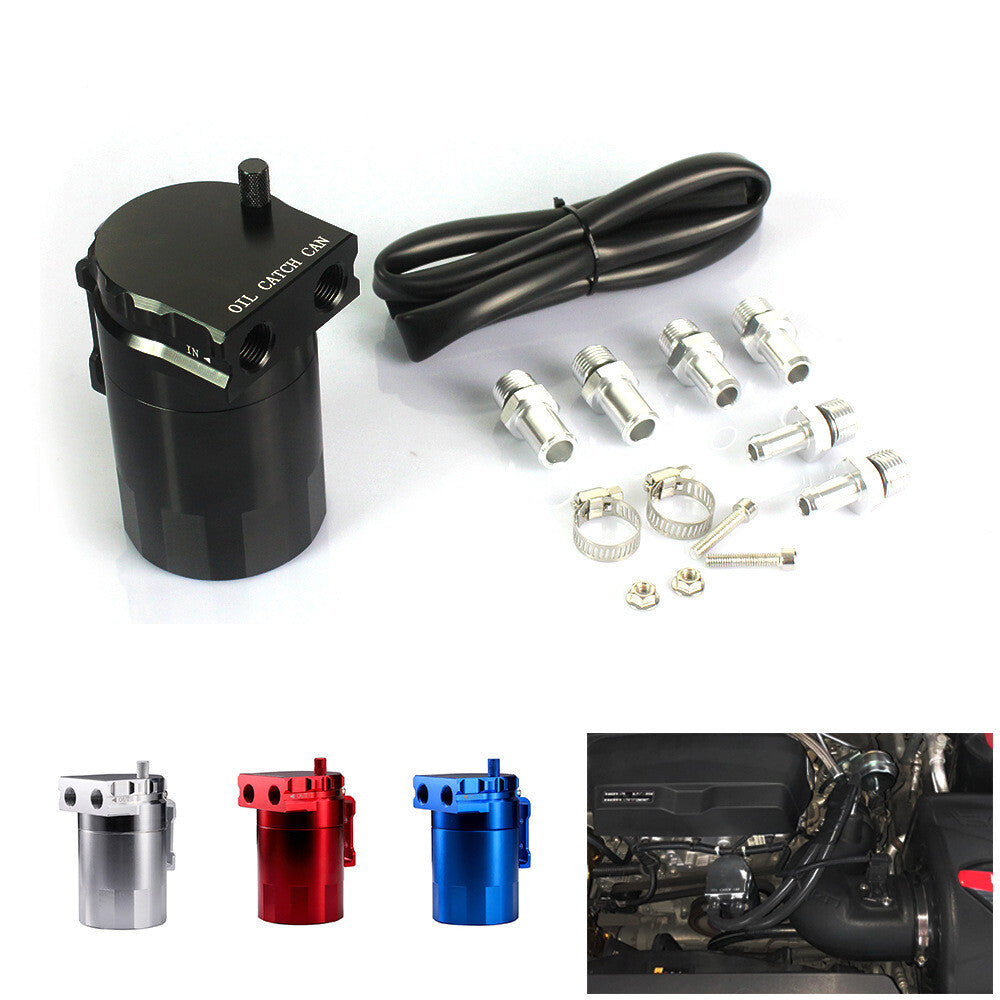 Silver universal aluminum oil tank kit, reservoir, confusion tank, breathing filter