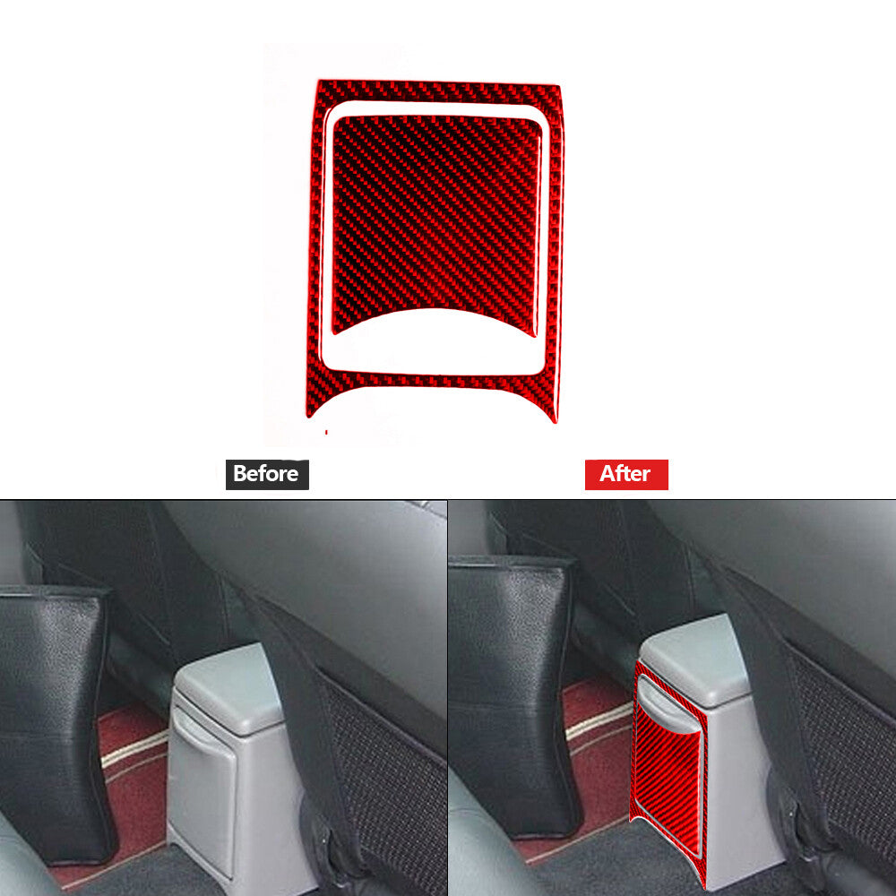 Red Carbon Fiber Rear Watercup Panel Trim Cover for Subaru Forester 2005-2008
