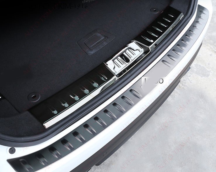 Black Inner Rear Bumper Protector Sill Plate Steel for Jaguar F-Pace 2017-2023