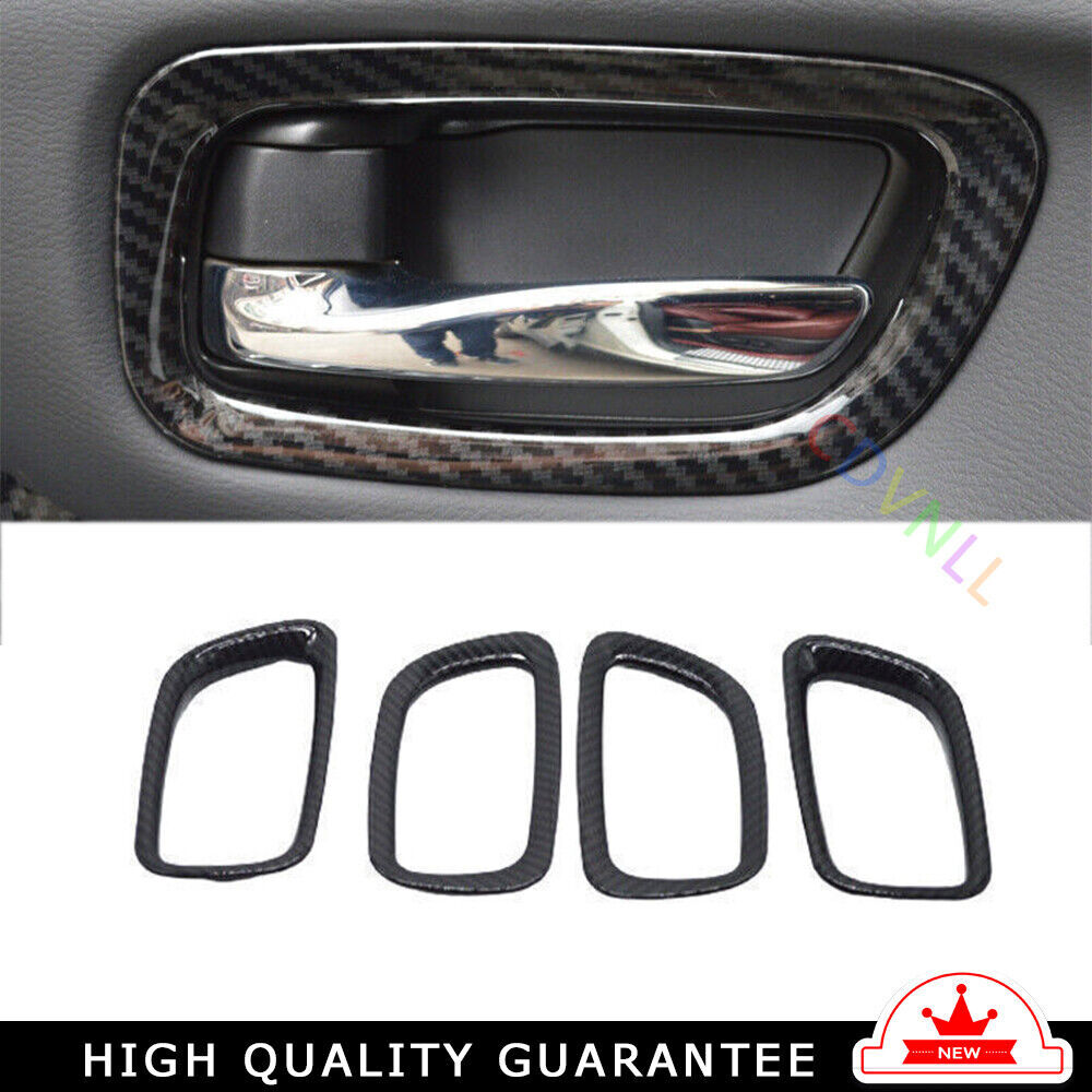 Car Inner Door Handle Cover Trim 4PCS Fit for Nissan Murano 2015-21 Carbon Fiber