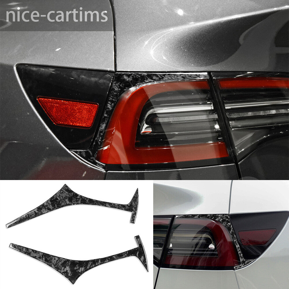 Forged Carbon Fiber Leaf Side Fender Camera Vent Cover for Tesla Model 3 Y 2017+
