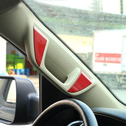 Car A-pillar grip handle protective cover trim for Dodge for RAM 1500 19-24 accessories, red ABS