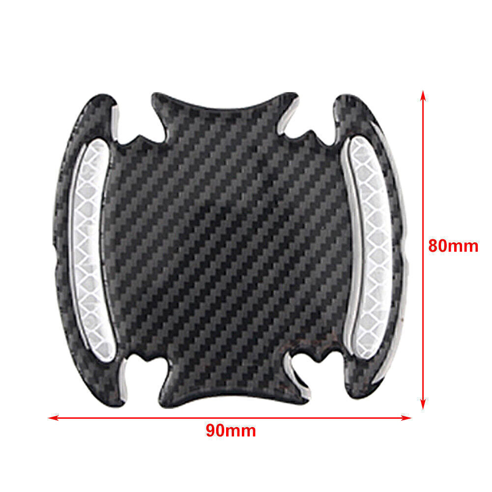 4-Piece Universal Carbon Fiber Car Door Handle Reflective Scratch Protection