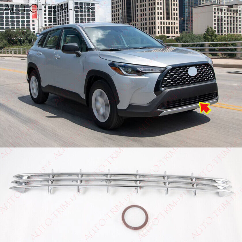 Chrome Front lower Grille Mesh Grill Vent Trim for Toyota for Corolla Cross 22-24 1P