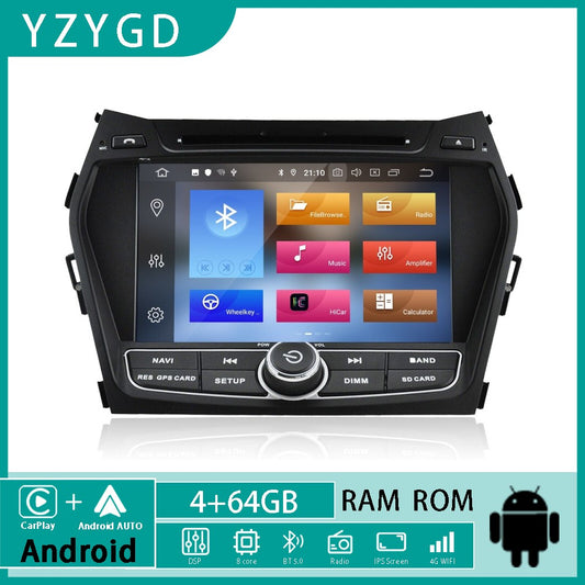 for Hyundai IX45 Santa Fe 2013-2018 Stereo CarPlay Car Radio GPS Player Screen