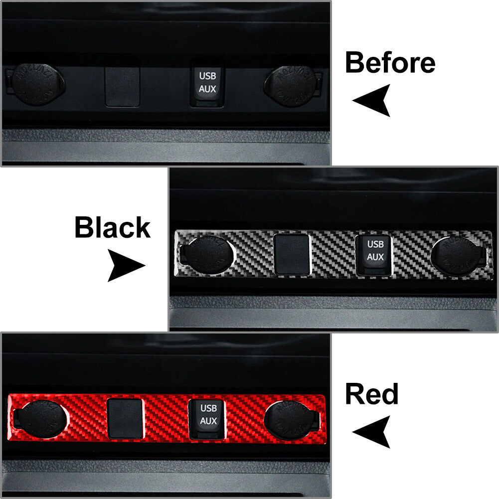 Fit for Toyota Tundra 2014-2021 Carbon Fiber Look Cigar Lighter Panel Cover Trim