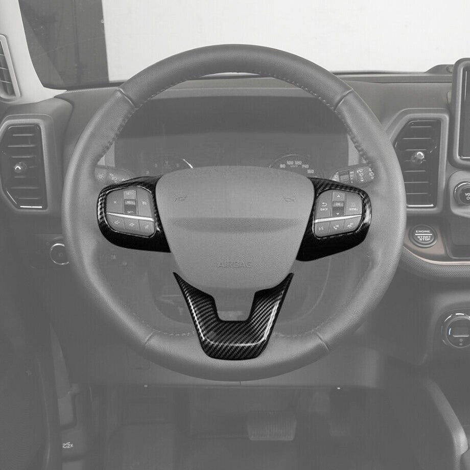 for ford  Bronco Sport 2021-2024 Accessories Carbon Car Steering Wheel Cover Trim