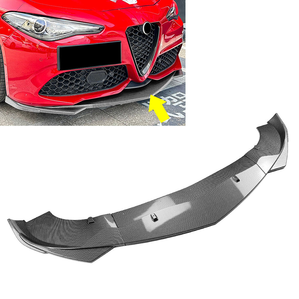 Front Bumper Lip Spoiler Splitter for Alfa Romeo Giulia Sport Sedan 2015-2024 15