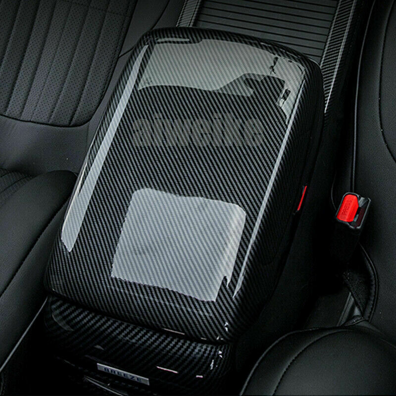 Carbon Fiber Console Armrest Box Panel Cover Trim for Honda CR-V CRV 2017-2022