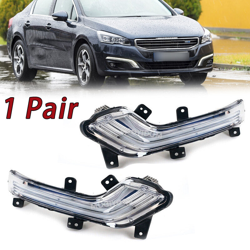LHRH for Peugeot 508 2015 2016 Car Front LED Daytime Running Light Fog Lamp