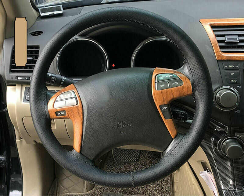 for Toyota Highlander 08-2013 Wood Grain Inner Steering Wheel Switch Cover Trim